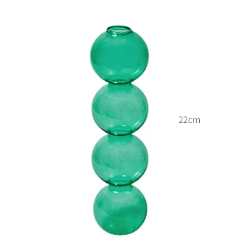 soliflore 4 boules verre vert