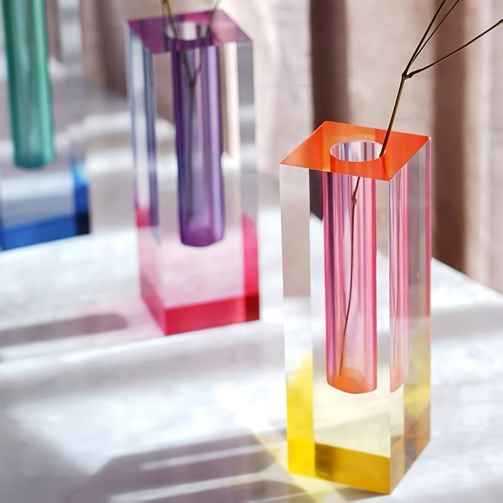 soliflore plexiglas bicolore jaune rose
