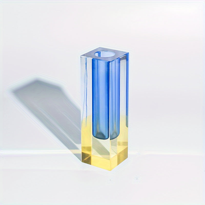 soliflore plexiglas jaune bleu