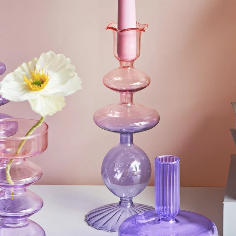 soliflore rose lila verre