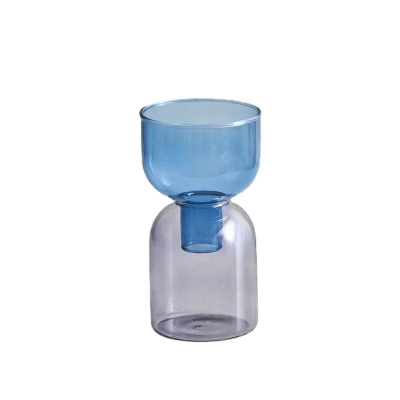 soliflore verre bleu gris