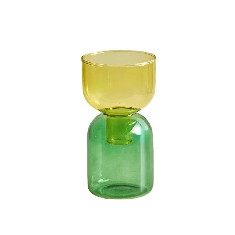 soliflore verre jaune vert