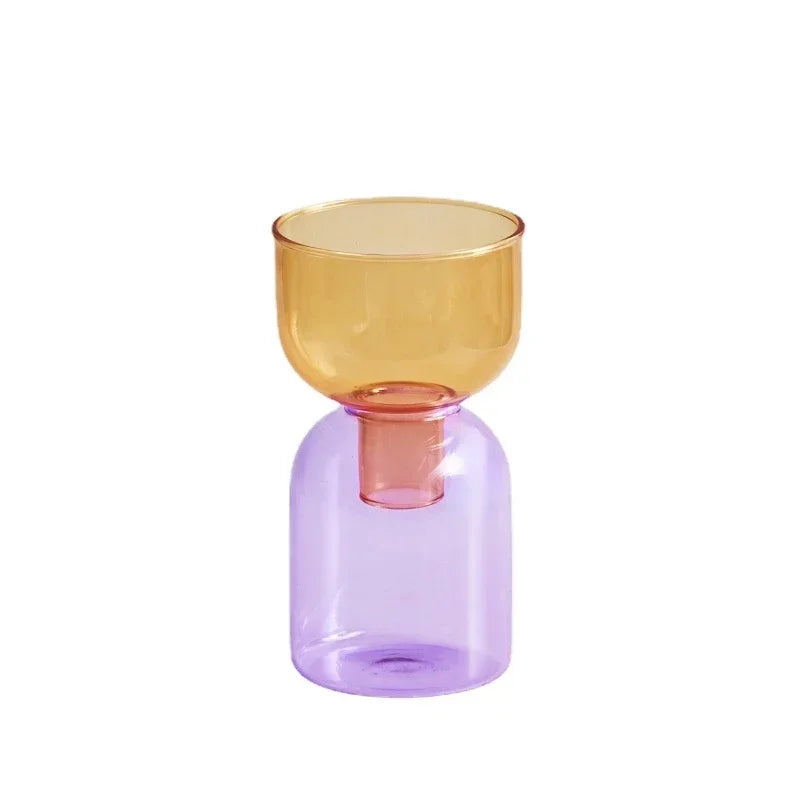 soliflore verre orange lila