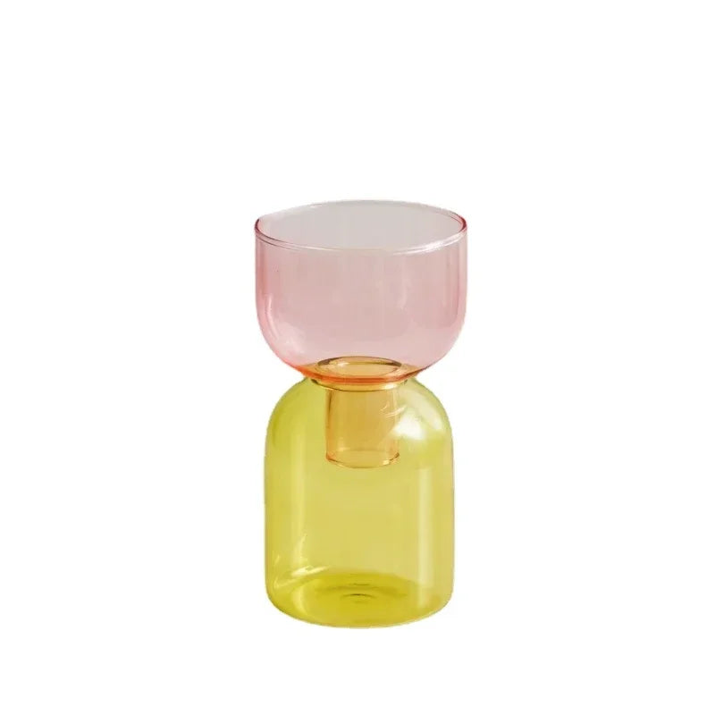 soliflore verre rose jaune