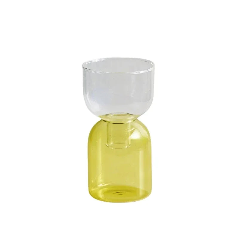 soliflore verre transparent jaune