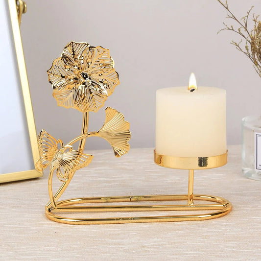 support a bougie metal dore - Esprit Chandelier