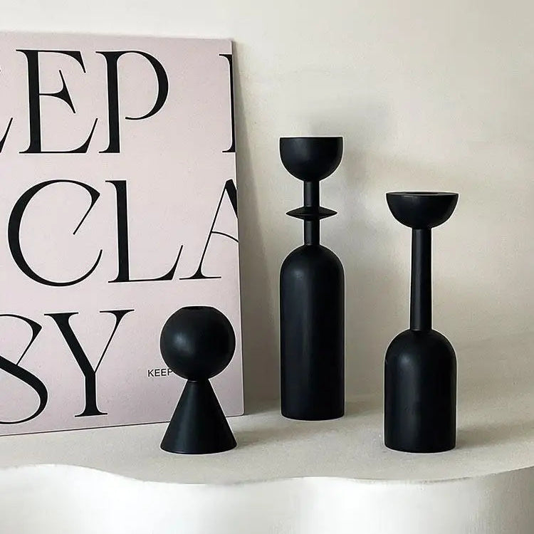 trio chandelier scandinave noir