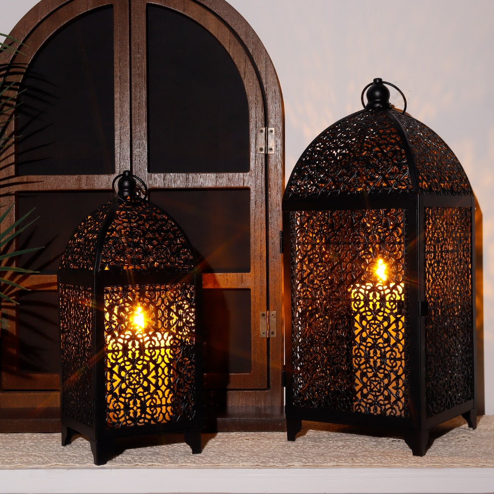 2 Tailles Lanternes Noires - Esprit Chandelier