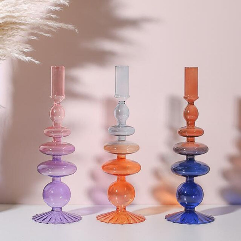 3 Chandelier Verre Bicolore - Esprit Chandelier