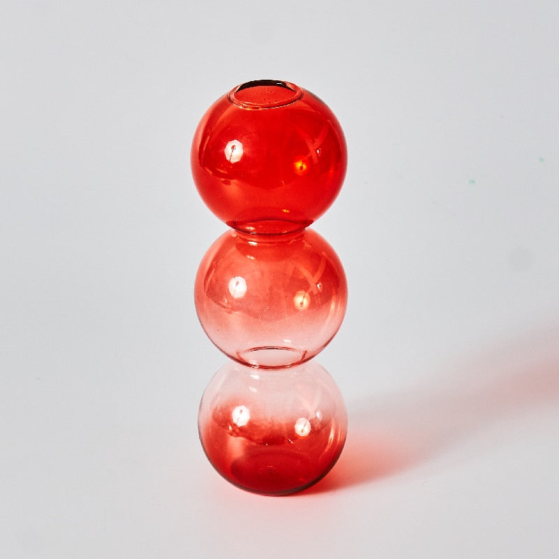 Soliflore Boule Verre Rouge - Esprit Chandelier