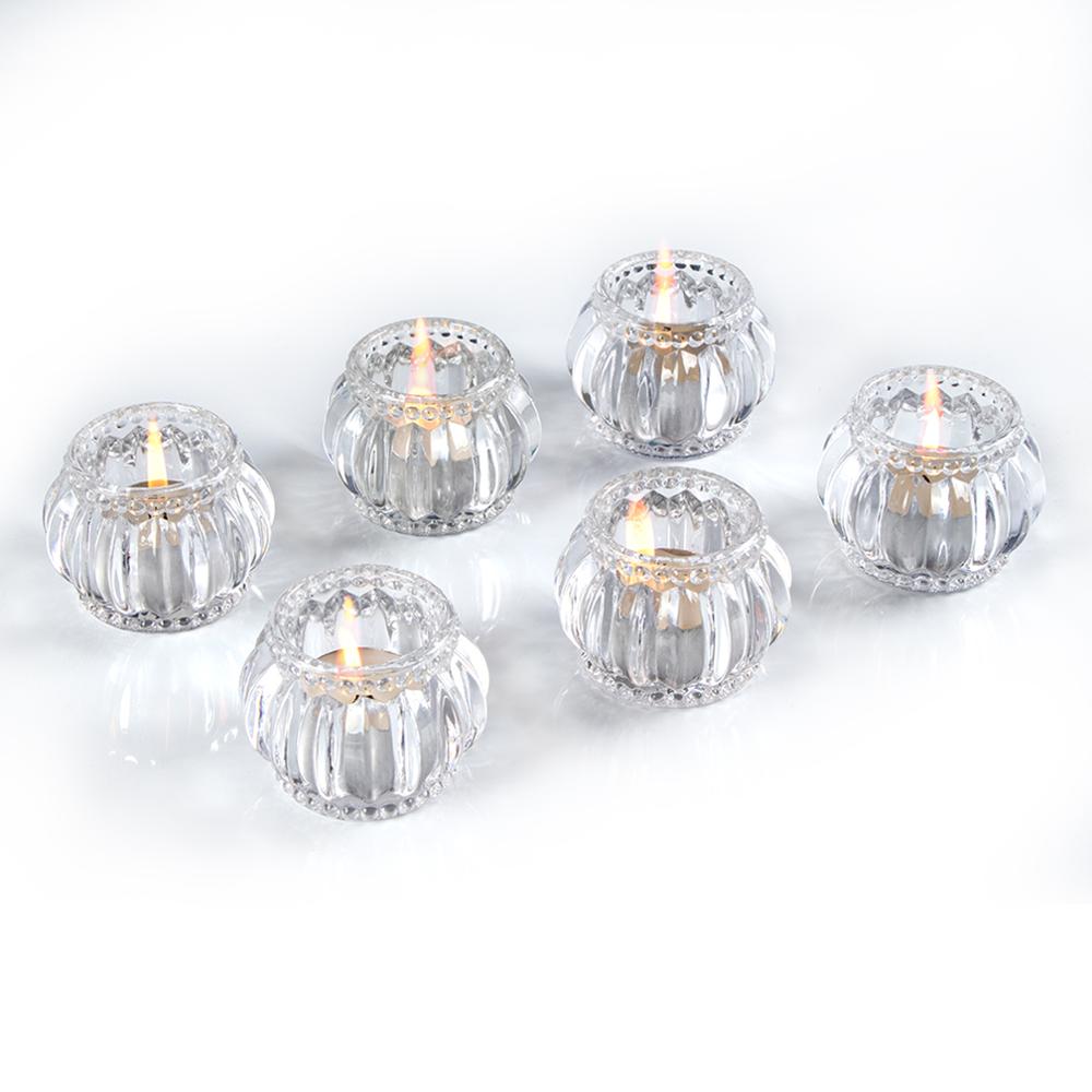 6 Petits photophores en verre - Esprit Chandelier