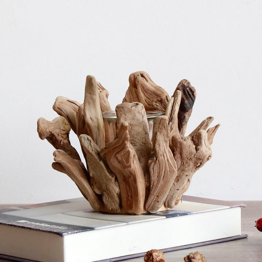 Bougeoir Bois naturel - Esprit Chandelier