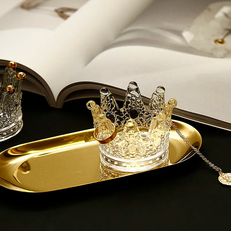 Bougeoir Cristal Couronne Transparent - Esprit Chandelier