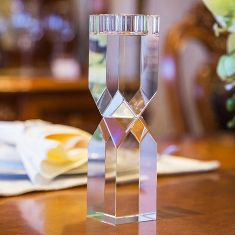 Detail Bougeoir Cristal Sablier Esprit Chandelier