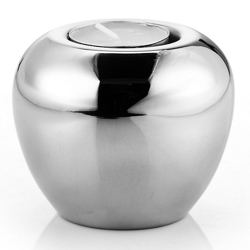 Bougeoir Design Pomme Argenté - Esprit Chandelier