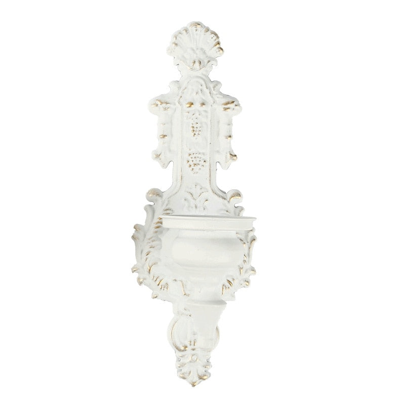 Bougeoir Mural Baroque Blanc - Esprit Chandelier