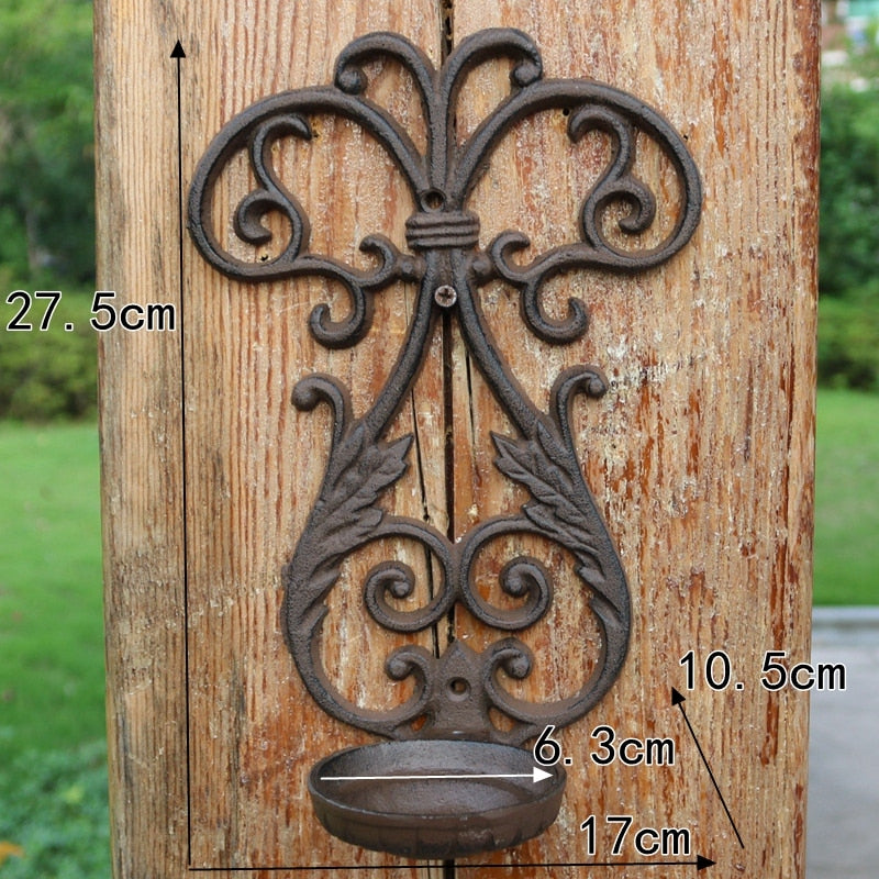 Bougeoir Mural Volute Fonte - Esprit Chandelier