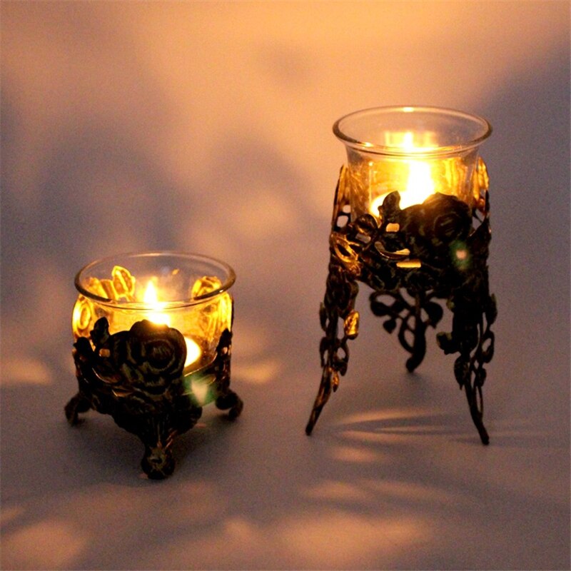 Bougeoir Noir Roses - Esprit Chandelier
