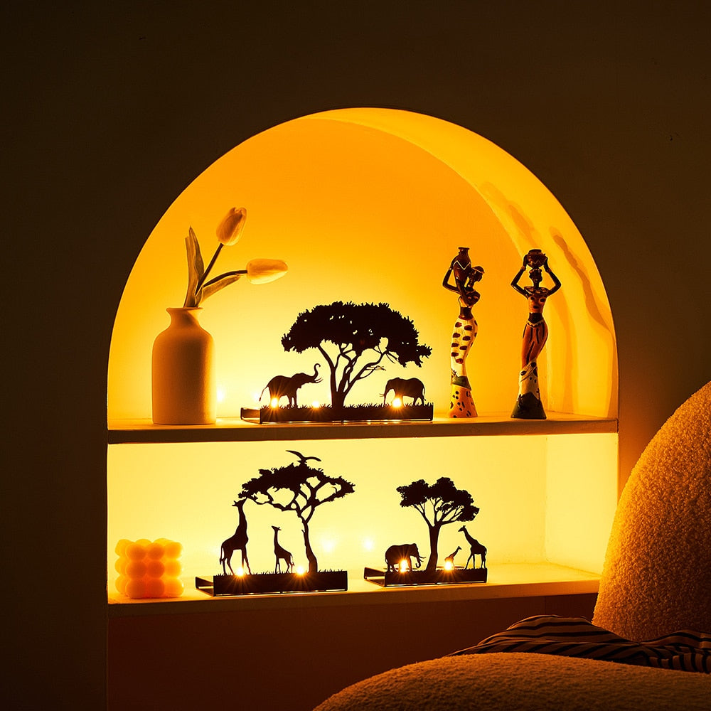 Bougeoir Silhouette savane - Esprit Chandelier