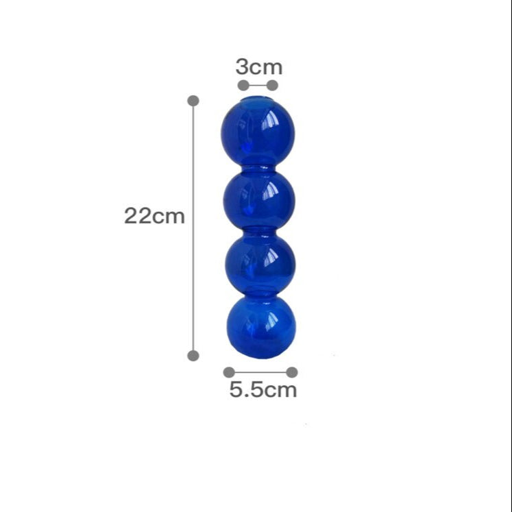 Bougeoir Soliflore Boule Bleu -Esprit Chandelier