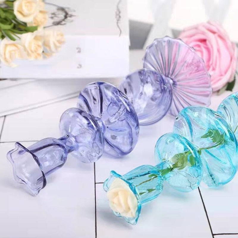 Bougeoir Soliflore Verre Coloré - Esprit Chandelier