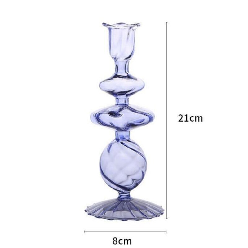 Bougeoir Soliflore Verre Lila -Esprit Chandelier