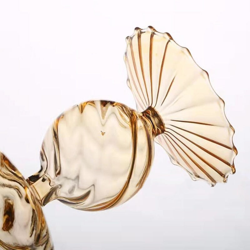 Bougeoir Soliflore Verre Sable - Esprit Chandelier