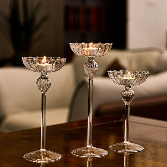 Bougeoir Verre Champagne Annee 30 -Esprit Chandelier