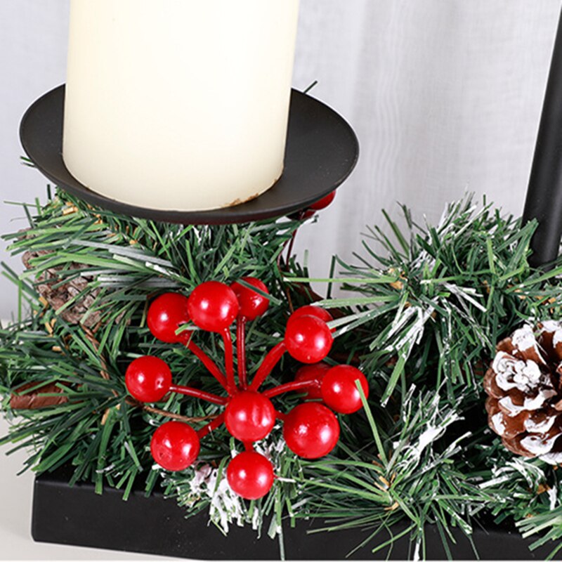 Bougeoir baie rouge Noël - Esprit Chandelier