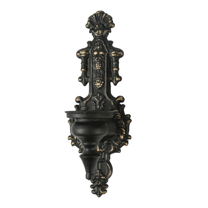 Bougeoir Mural Baroque Noir - Esprit Chandelier