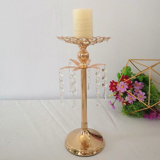 Bougeoir sur pied doré - Esprit Chandelier