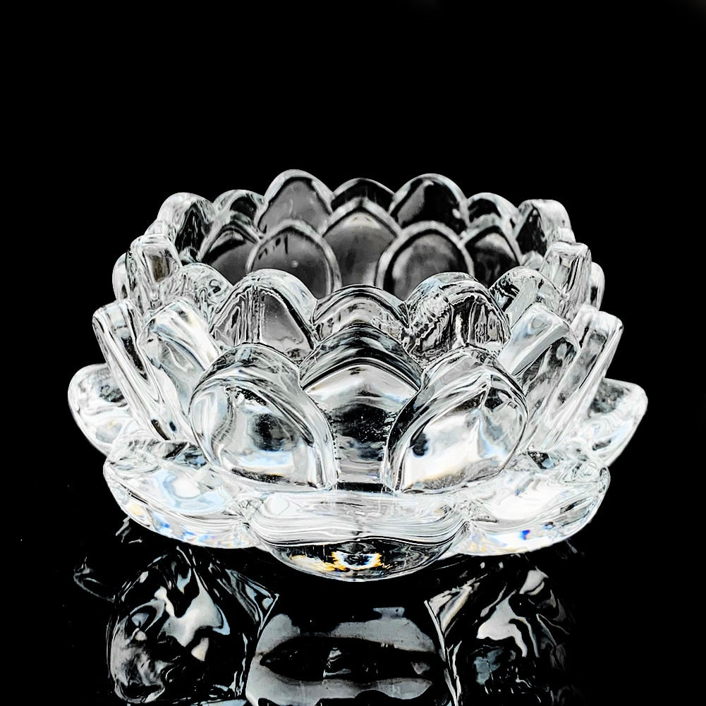 Bougeoir verre lotus - Esprit Chandelier