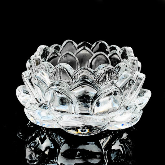 Bougeoir verre lotus - Esprit Chandelier
