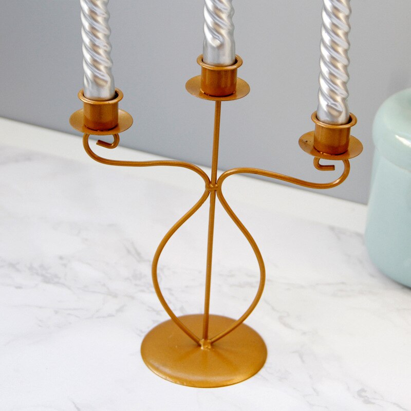 Chandelier Design 3 branches fines Doré - Esprit Chandelier