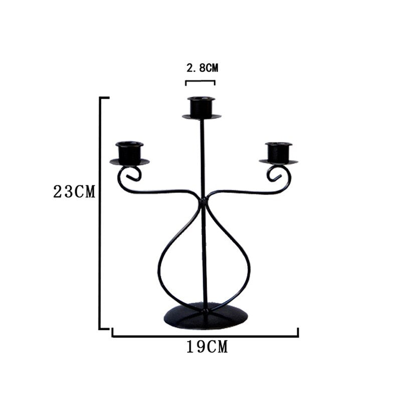 Chandelier Design 3 branches fines noir - Esprit Chandelier