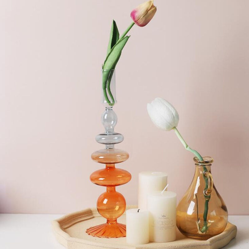 Chandelier Soliflore Verre Bicolore - Esprit Chandelier