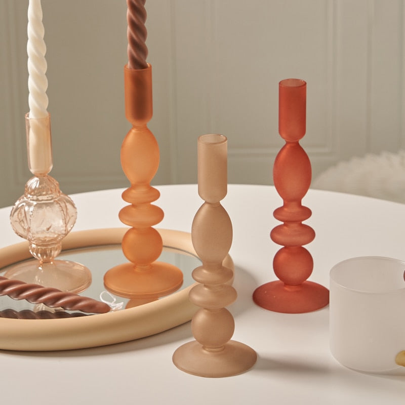 Chandelier Verre Ocre Mat - Esprit Chandelier