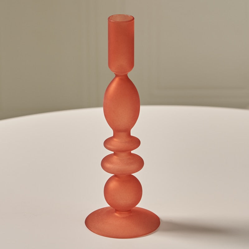 Chandelier Verre Rouge Ocre Mat - Esprit Chandelier