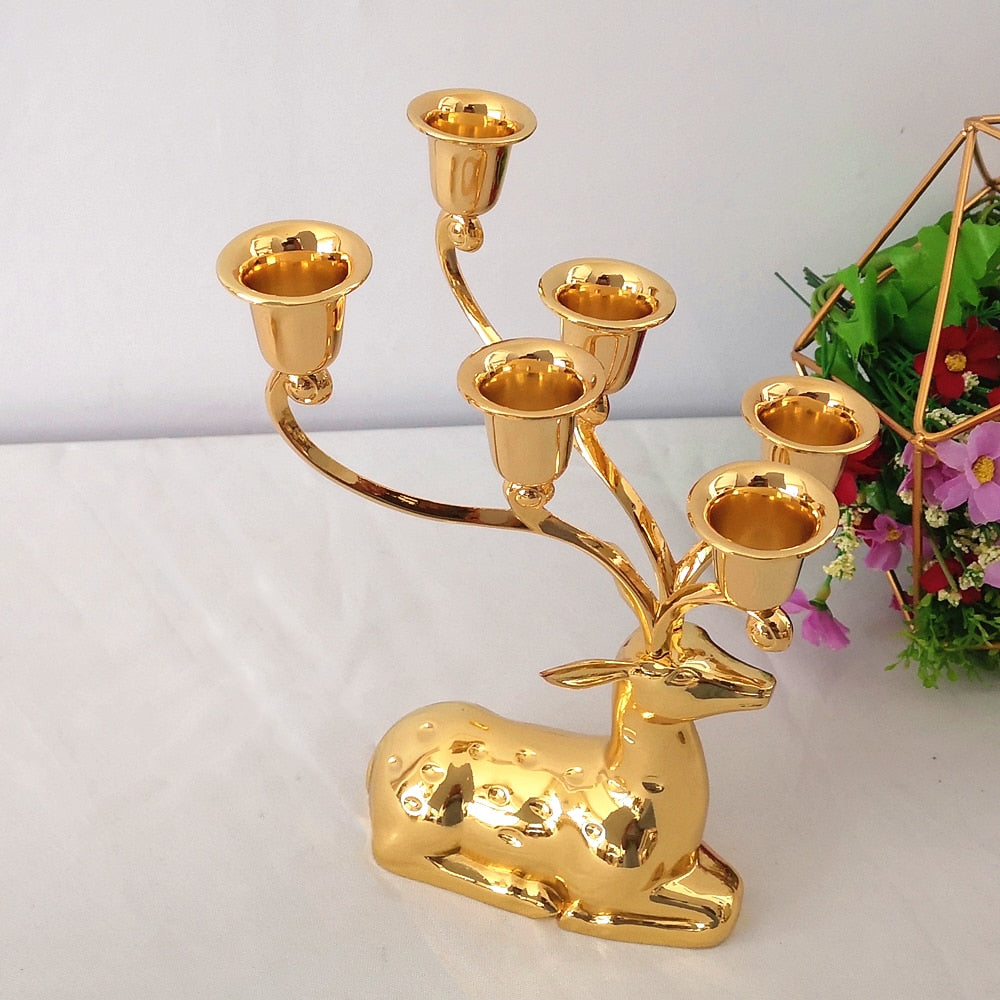 Chandelier bois cerf 6 branches - Esprit Chandelier