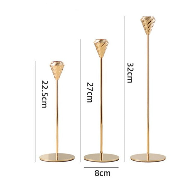 Dimensions 3 chandeliers champagne gold - Esprit Chandelier