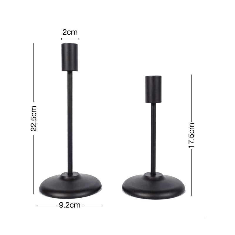 Dimensions Chandelier Bobèche Droite Noir - Esprit Chandelier