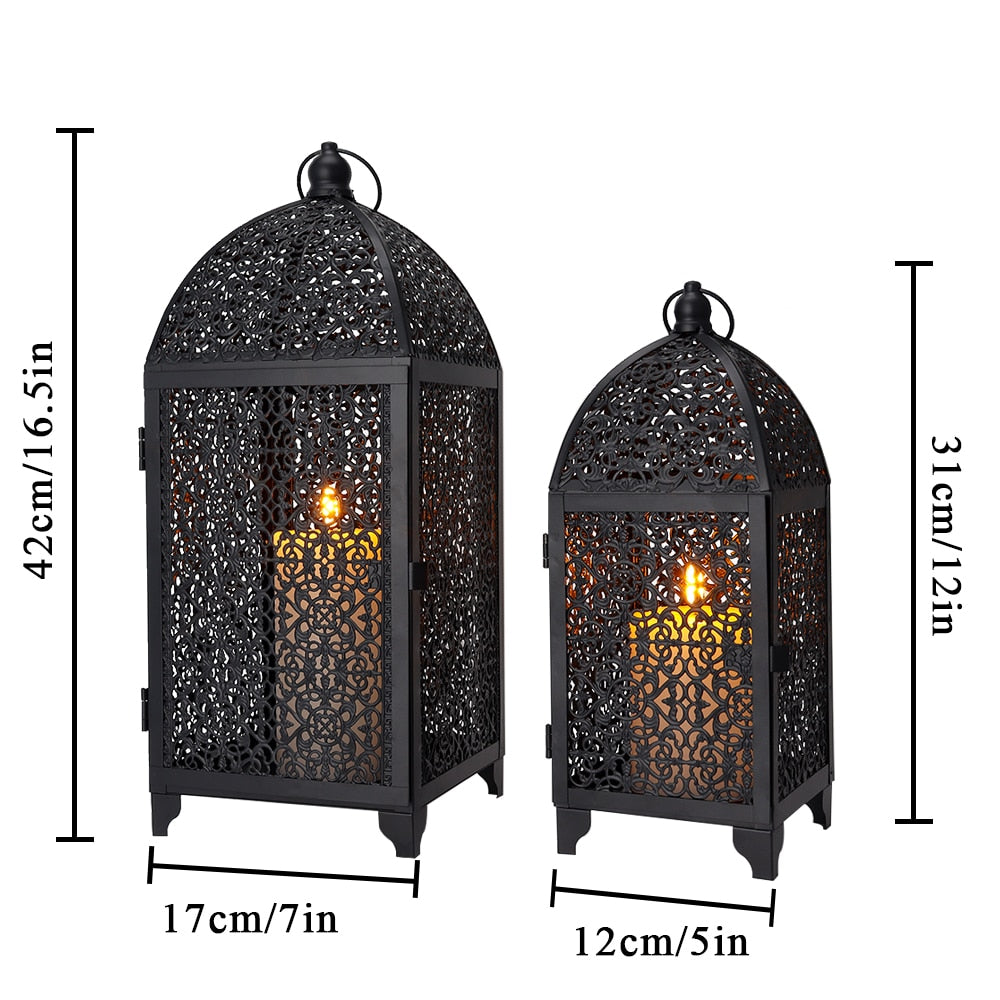Dimensions Lanternes Ajourées Noires - Esprit Chandelier