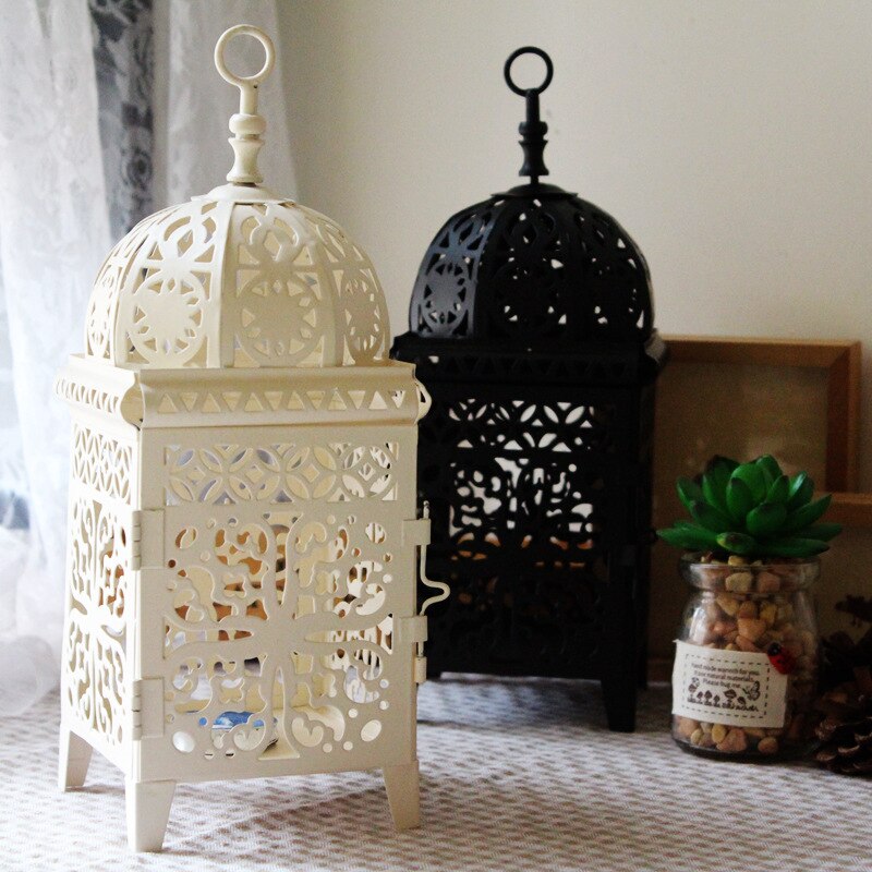 Lanternes Métal noire blanche - Esprit Chandelier