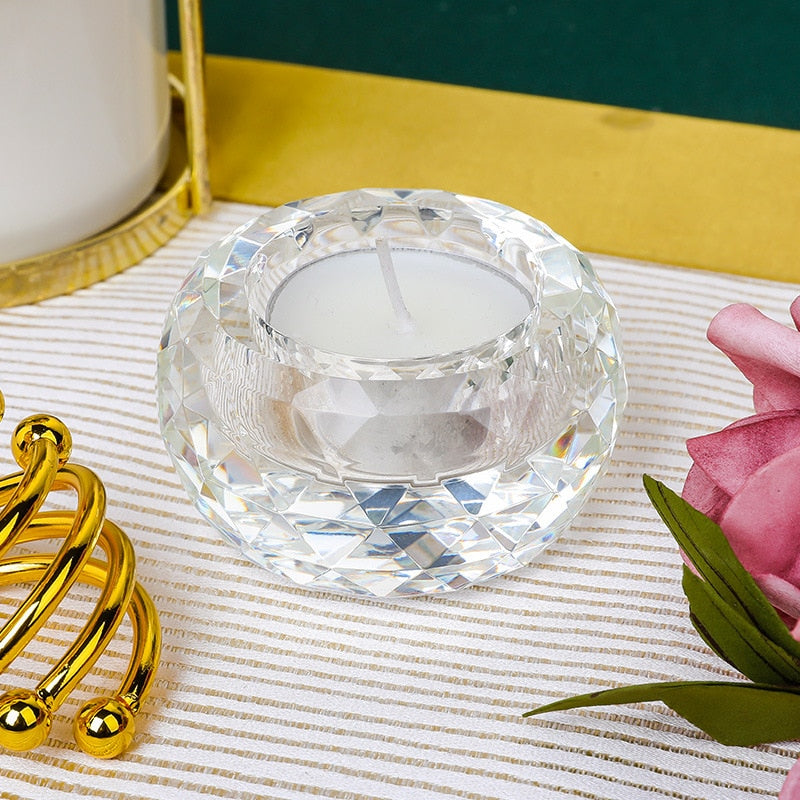 Petit Bougeoir Cristal Rond - Esprit Chandelier