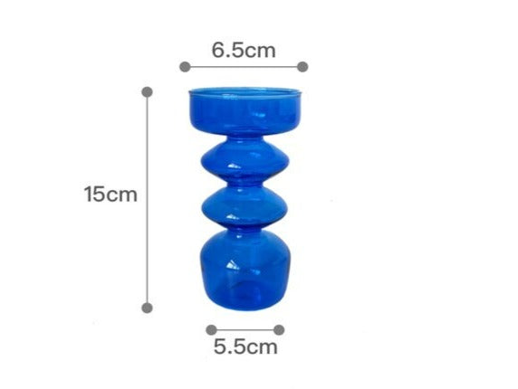 Petit Bougeoir Verre Bleu -Esprit Chandelier