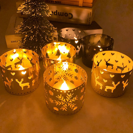 Photophores métal flocon - Esprit Chandelier