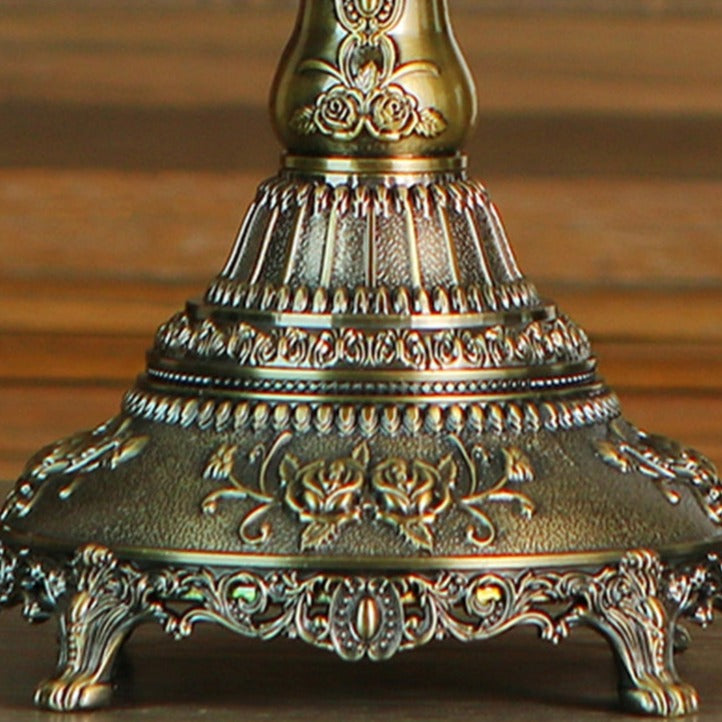 Pied Candélabre Roses Bronze Ancien - Esprit Chandelier