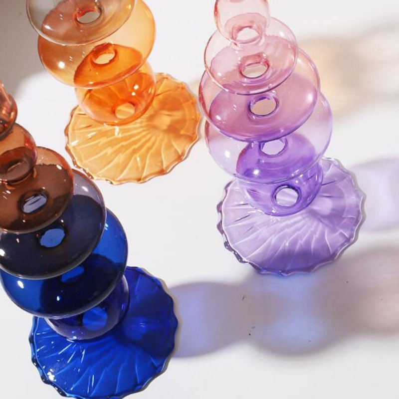 Pieds Chandelier Verre Bicolore - Esprit Chandelier