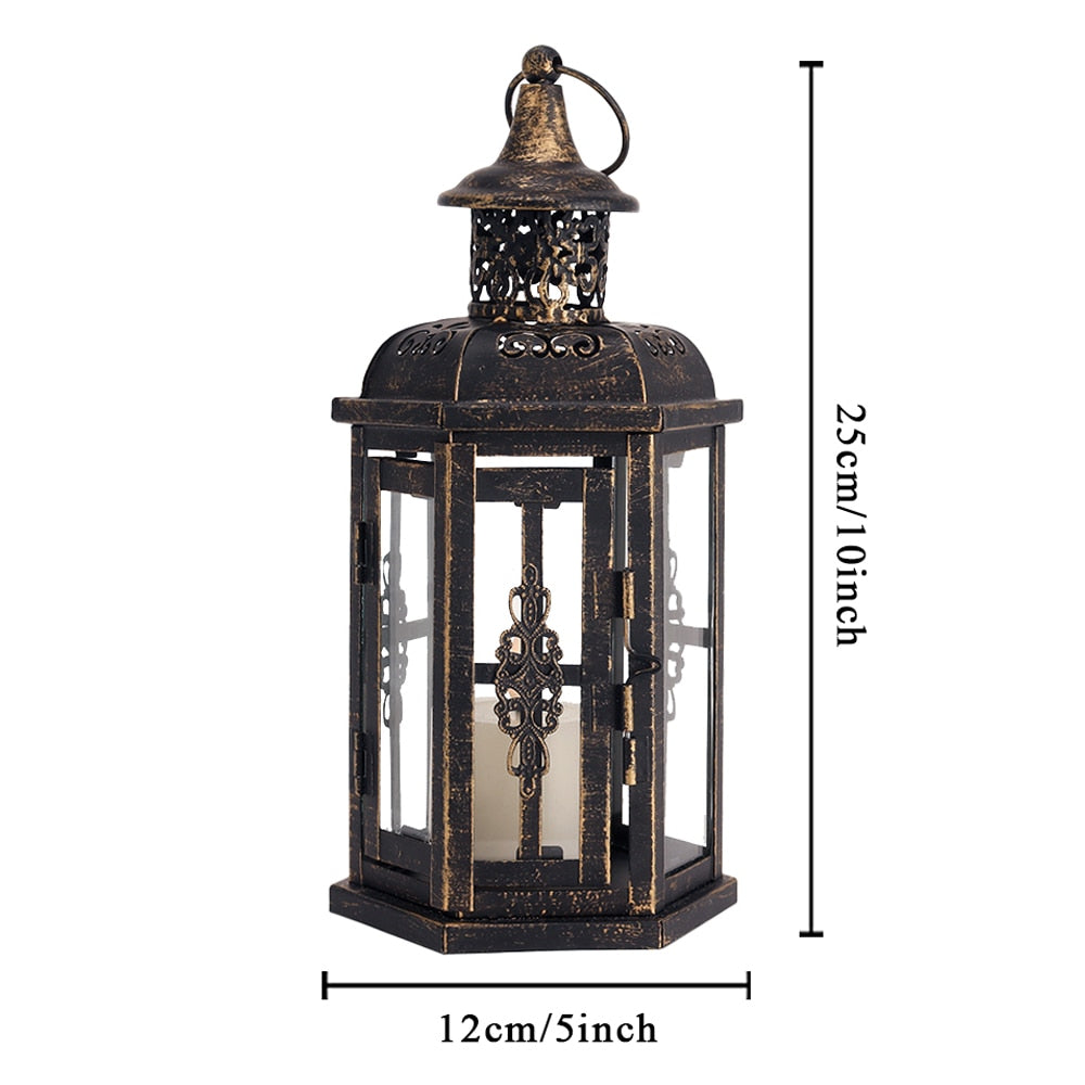 DImensions Lanterne Métal Brossé Noir - Esprit Chandelier