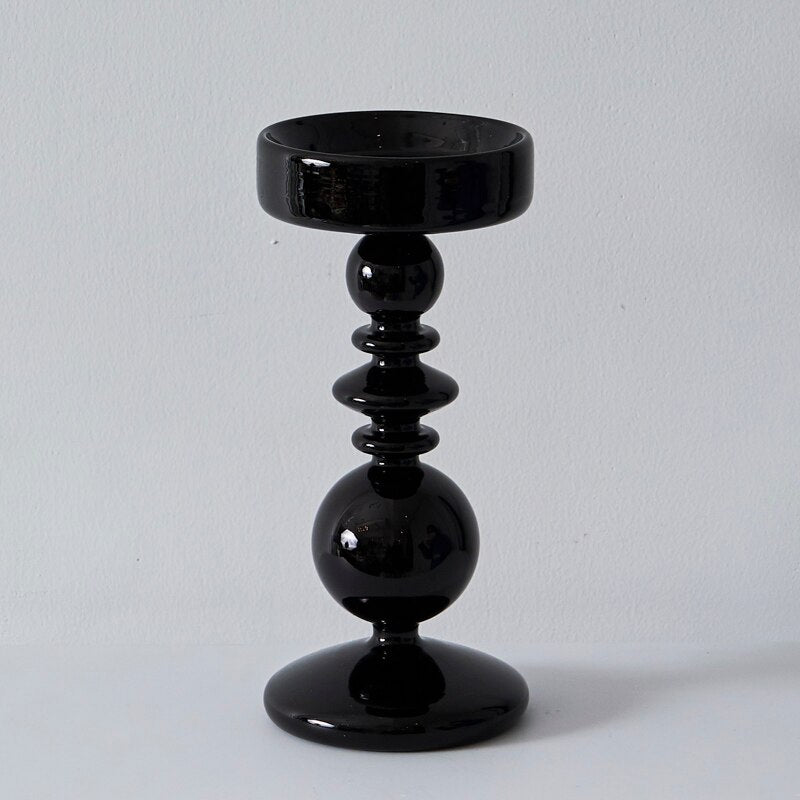 Bougeoir Verre Noir - Esprit Chandelier